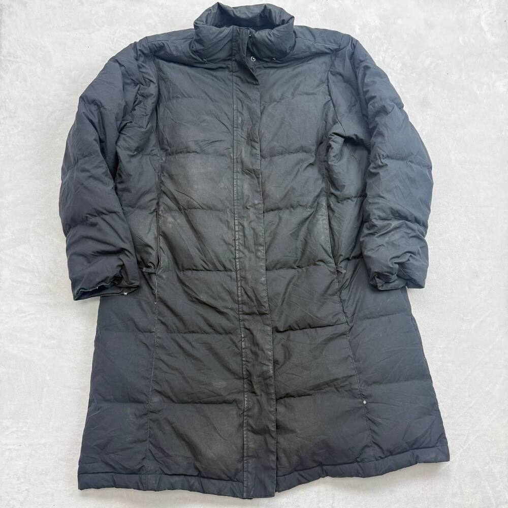 L.L. Bean Women's Long Puffer Parka Jacket Black Size L Goose Down Winter Coat